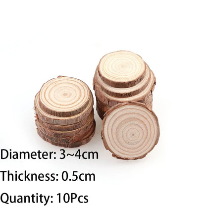 3-16CM Thick Natural Pine Round Unfinished Wood Slices Circles With Tree Bark Log Discs DIY Crafts Wedding Party Painting 1-10pc