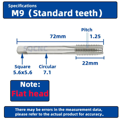 SIQICNC Right Hand Thread Tap HSS Machine Plug Tap Metric Screw Tap Drill Thread Tool M2 M3 M4 M6 M7 M8 M10 M12 M14 Hand Tools