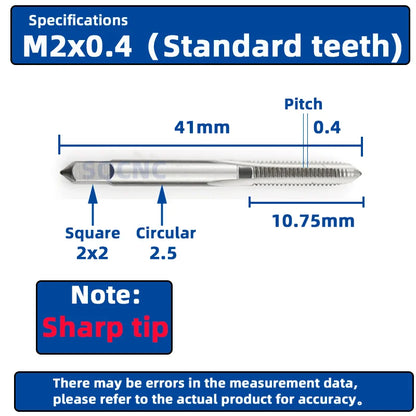 SIQICNC Right Hand Thread Tap HSS Machine Plug Tap Metric Screw Tap Drill Thread Tool M2 M3 M4 M6 M7 M8 M10 M12 M14 Hand Tools