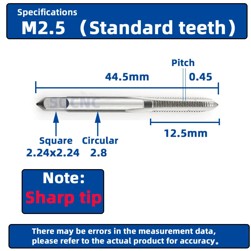 SIQICNC Right Hand Thread Tap HSS Machine Plug Tap Metric Screw Tap Drill Thread Tool M2 M3 M4 M6 M7 M8 M10 M12 M14 Hand Tools
