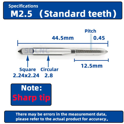 SIQICNC Right Hand Thread Tap HSS Machine Plug Tap Metric Screw Tap Drill Thread Tool M2 M3 M4 M6 M7 M8 M10 M12 M14 Hand Tools