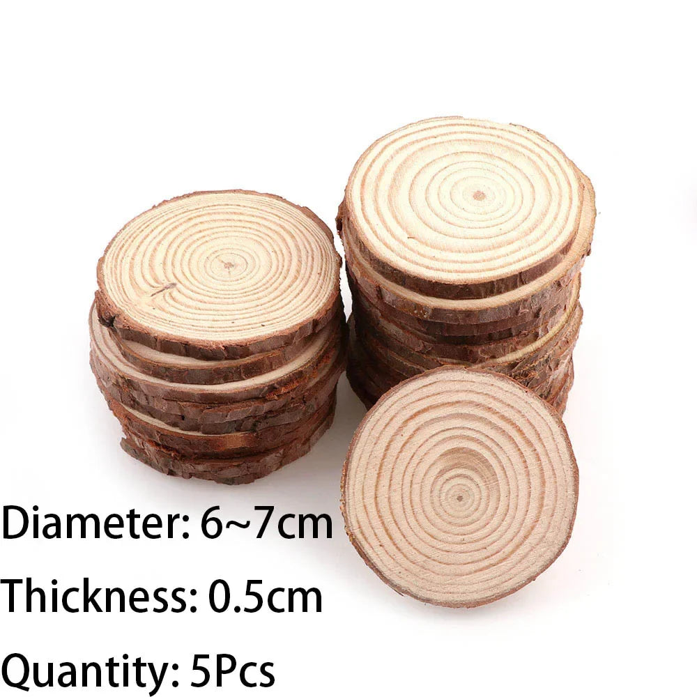 3-16CM Thick Natural Pine Round Unfinished Wood Slices Circles With Tree Bark Log Discs DIY Crafts Wedding Party Painting 1-10pc