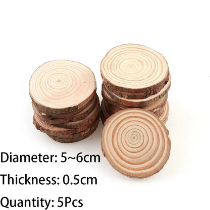 3-16CM Thick Natural Pine Round Unfinished Wood Slices Circles With Tree Bark Log Discs DIY Crafts Wedding Party Painting 1-10pc