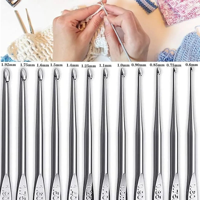 KOVEEN 59Pcs/Set  Portable Crochet Knitting Set DIY Beginner Crochet Hook Kit With Storage Bag Material Pack and Storage Tools