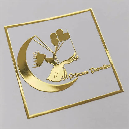 100PCS Custom Transfer 3D Sticker Shiny Gold Silver Transfer Sticker Company Logo Wedding UV Print Personalized Transfer Sticker