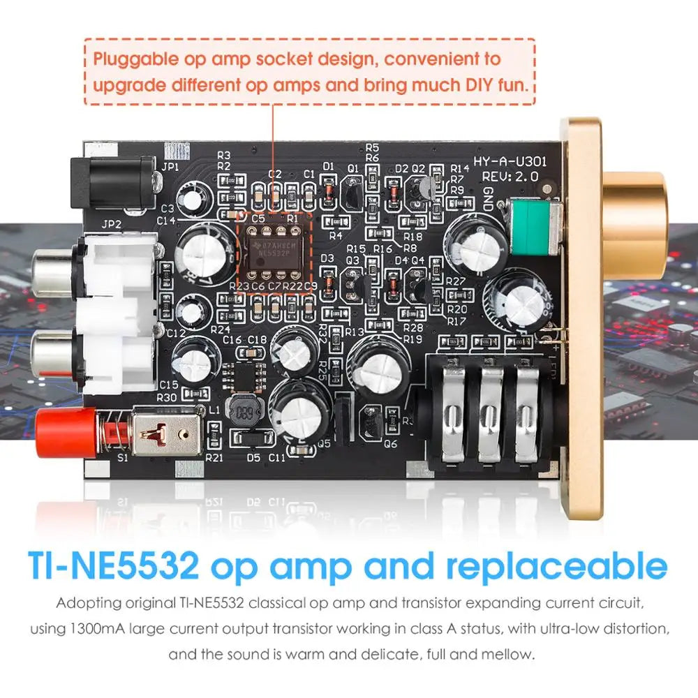 Douk Audio U3 Mini Pure Class A Headphone Amplifier HiFi Ultra-compact Home Desktop Stereo Amp for HD580/HD600/HD650 Headsets