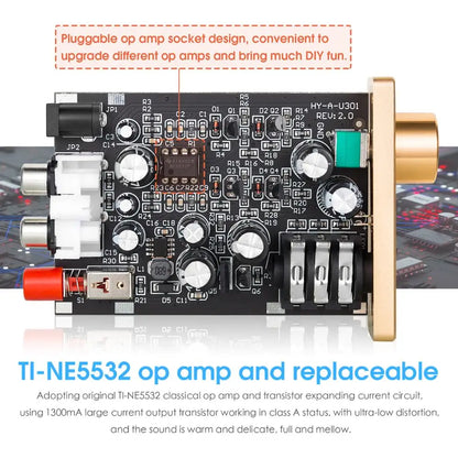 Douk Audio U3 Mini Pure Class A Headphone Amplifier HiFi Ultra-compact Home Desktop Stereo Amp for HD580/HD600/HD650 Headsets