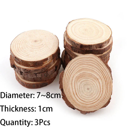 3-16CM Thick Natural Pine Round Unfinished Wood Slices Circles With Tree Bark Log Discs DIY Crafts Wedding Party Painting 1-10pc