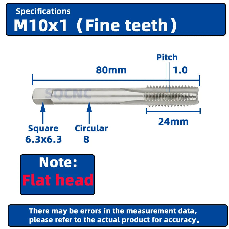 SIQICNC Right Hand Thread Tap HSS Machine Plug Tap Metric Screw Tap Drill Thread Tool M2 M3 M4 M6 M7 M8 M10 M12 M14 Hand Tools