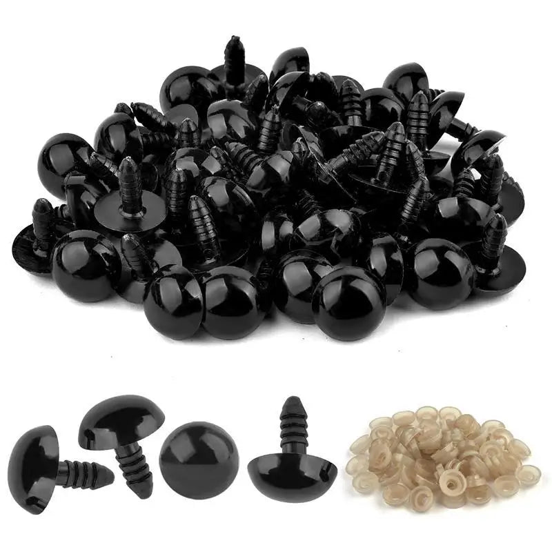 50/100pcs 5-20mm Safety Eyes Eyeball Black Plastic Doll Accessories  For Toys Amigurumi Diy Kit Crafts Eyes Animal Doll Decor