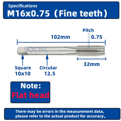SIQICNC Right Hand Thread Tap HSS Machine Plug Tap Metric Screw Tap Drill Thread Tool M2 M3 M4 M6 M7 M8 M10 M12 M14 Hand Tools