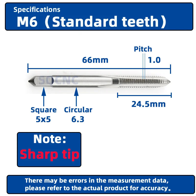 SIQICNC Right Hand Thread Tap HSS Machine Plug Tap Metric Screw Tap Drill Thread Tool M2 M3 M4 M6 M7 M8 M10 M12 M14 Hand Tools