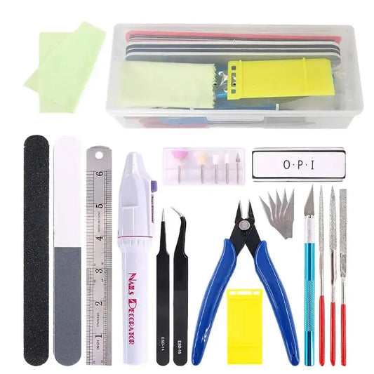 Model Tool Kit 9/24 Pieces Miniature Tools Model Kit Modeling Tools Model Kits With Box For Buildings Airplanes Cars Robots