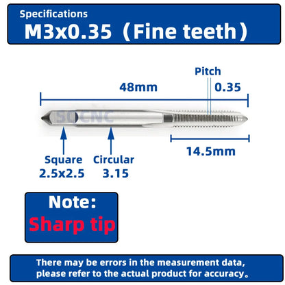 SIQICNC Right Hand Thread Tap HSS Machine Plug Tap Metric Screw Tap Drill Thread Tool M2 M3 M4 M6 M7 M8 M10 M12 M14 Hand Tools