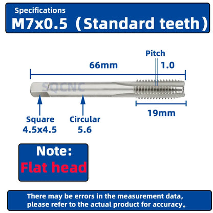 SIQICNC Right Hand Thread Tap HSS Machine Plug Tap Metric Screw Tap Drill Thread Tool M2 M3 M4 M6 M7 M8 M10 M12 M14 Hand Tools