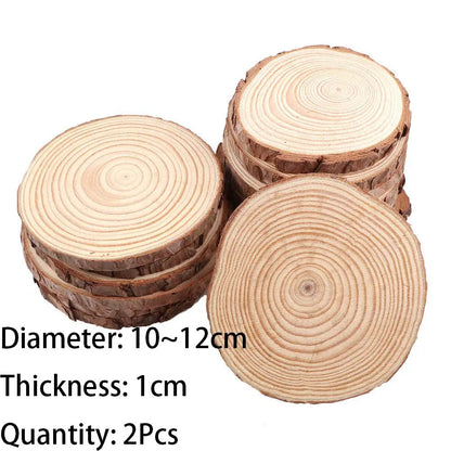 3-16CM Thick Natural Pine Round Unfinished Wood Slices Circles With Tree Bark Log Discs DIY Crafts Wedding Party Painting 1-10pc