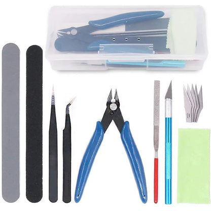 Model Tool Kit 9/24 Pieces Miniature Tools Model Kit Modeling Tools Model Kits With Box For Buildings Airplanes Cars Robots