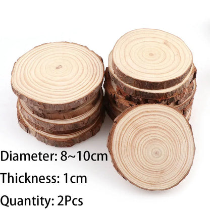 3-16CM Thick Natural Pine Round Unfinished Wood Slices Circles With Tree Bark Log Discs DIY Crafts Wedding Party Painting 1-10pc