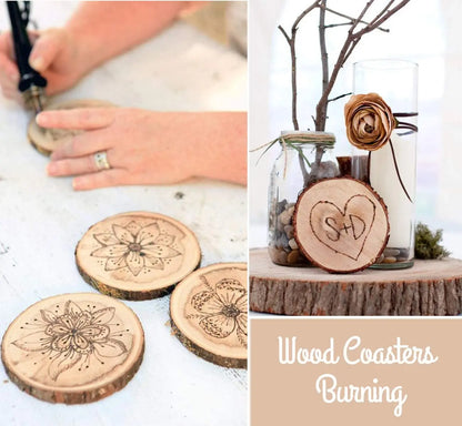 3-16CM Thick Natural Pine Round Unfinished Wood Slices Circles With Tree Bark Log Discs DIY Crafts Wedding Party Painting 1-10pc