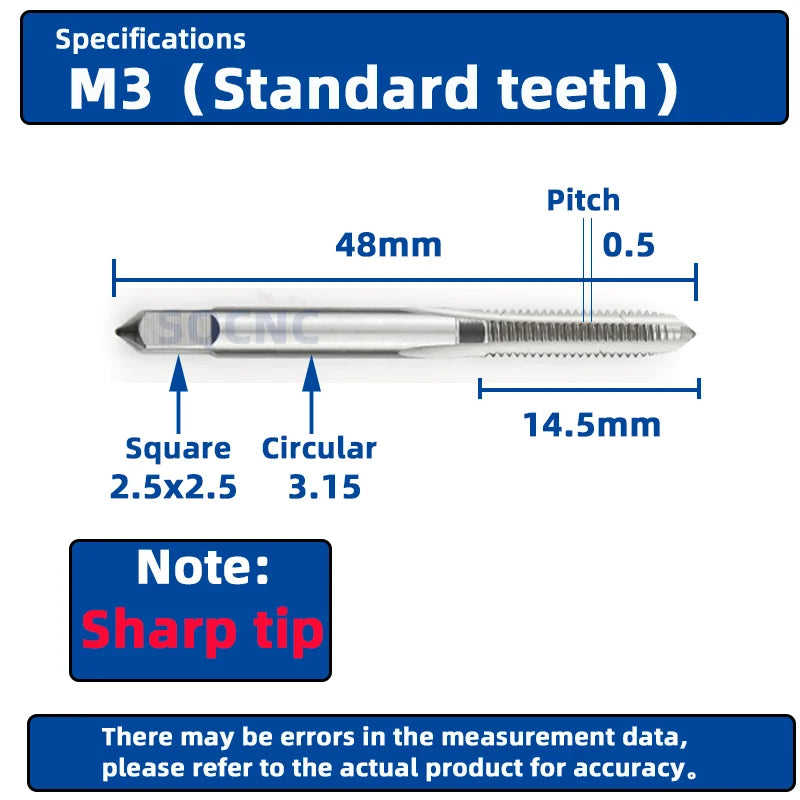 SIQICNC Right Hand Thread Tap HSS Machine Plug Tap Metric Screw Tap Drill Thread Tool M2 M3 M4 M6 M7 M8 M10 M12 M14 Hand Tools