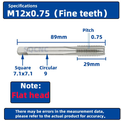 SIQICNC Right Hand Thread Tap HSS Machine Plug Tap Metric Screw Tap Drill Thread Tool M2 M3 M4 M6 M7 M8 M10 M12 M14 Hand Tools