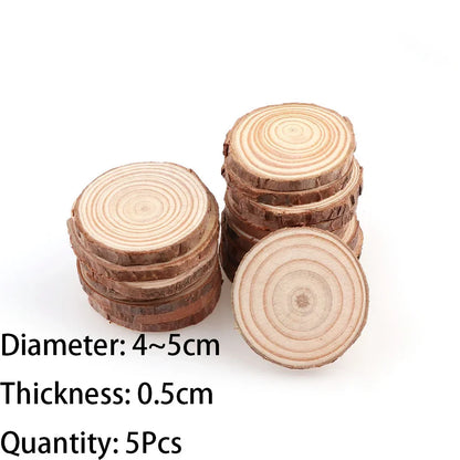 3-16CM Thick Natural Pine Round Unfinished Wood Slices Circles With Tree Bark Log Discs DIY Crafts Wedding Party Painting 1-10pc