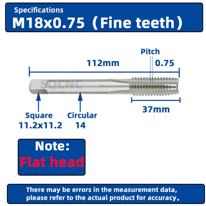 SIQICNC Right Hand Thread Tap HSS Machine Plug Tap Metric Screw Tap Drill Thread Tool M2 M3 M4 M6 M7 M8 M10 M12 M14 Hand Tools