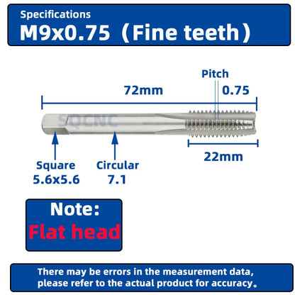SIQICNC Right Hand Thread Tap HSS Machine Plug Tap Metric Screw Tap Drill Thread Tool M2 M3 M4 M6 M7 M8 M10 M12 M14 Hand Tools