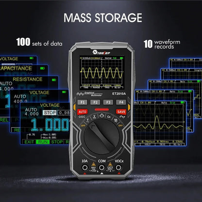 TOOLTOP ET2010A 2 IN 1 Digital Oscilloscope Multimeter 2.5Msps 1MHz Portable Multimeter Multifunctional Electrical Test Tool